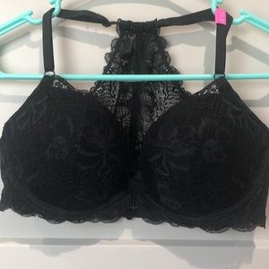 Black lace Pink Victoria’s Secret bra